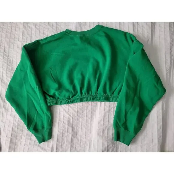Sprite Lemon Lime Cola Crop Top Sweatshirt Green Crop Medium Halloween Costume - Picture 4 of 8